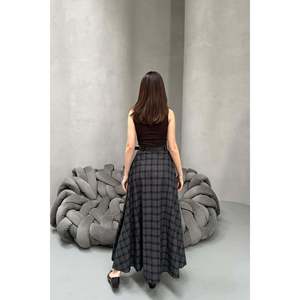 <b>Black</b> Plaid <b>Skirt</b> - <b>Black</b> - Product Image 6