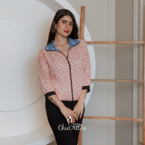 Chaqueta de viscosa reversible directa de fábrica para mujer, ropa de abrigo informal con estampado étnico ligero de doble cara, diseño de tendencia al por mayor - Product Image 2
