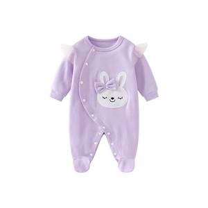 Cute Cartoon Rabbit Embroidered <b>Baby</b> Girl Romper Cotton Long Sleeve <b>Jumpsuit</b> Infant Sleepwear Onesie for Newborns - Product Image 4