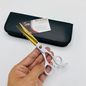 Or blanc professionnel 6.0 pouces 6.5 pouces ensemble de ciseaux de coiffeur lame droite tranchante coiffeur japonais ciseaux de cheveux en acier - Product Image 3