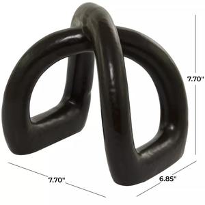 Céramique Porcelaine Décorative Abstraite Sculpture En Métal Dur Couleur Noire Enduit Décor À La Maison Accent De Table Produit De Qualité Supérieure - Product Image 2