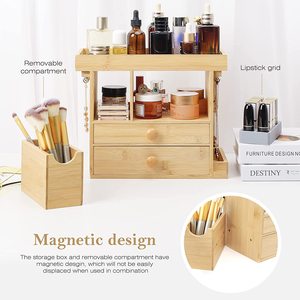 Mangowood <b>Makeup</b> Organizer Cosmetic Jewelry <b>Storage</b> Organizer Multi-Function Make up Box Stand <b>for</b> Vanity, Desk, Bathroom - Product Image 2