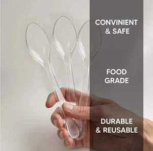 Ensemble de couverts jetables en plastique PLA/PP biodégradable résistant, cuillères, fourchettes et couteaux pour les fournitures de fête - Product Image 1