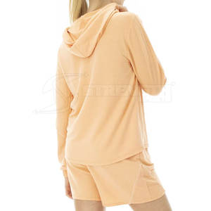 Conjunto corto de Sudadera con capucha para mujer de gran tamaño 2023 estilo informal de moda con patrón sólido para invierno-MOQ bajo - Product Image 3