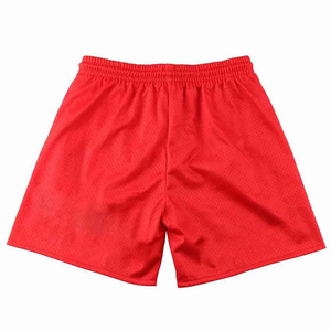Short de sport rouge personnalisé pour hommes avec poches zippées avec cordon de serrage en maille Short de sport pour entraînement de gymnastique et vêtements de basket-ball - Product Image 2