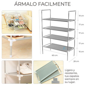 Adjustable 4-Shelf Metal <b>Storage</b> Rack Standing Type for <b>Kitchen</b> Space - Product Image 3