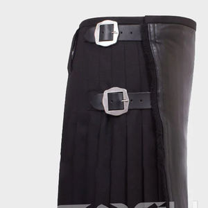 Men's Custom 100% Acrylic Scotland Kilt with Leather <b>Apron</b> Fashion Utility Wear Manufactured in Pakistan - Product Image 5