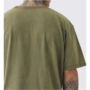 T-shirt pour hommes personnalisé poids lourd unisexe Boxy Fit épais uni 100% coton t-shirt épaule tombante surdimensionné Boxy t-shirt - Product Image 5