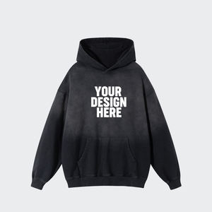 Sweat à capuche zippé pour homme, 100% coton tissé de haute qualité, coupe classique, molleton épais, épaules tombantes, coupe-vent, uni, personnalisable - Product Image 2