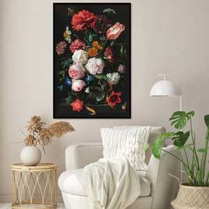 Affiche en lin de Jan Davidsz De Heem, style moderne, peinture à l'huile 'Nature morte avec fleurs' pour décoration murale - Product Image 5