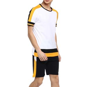 Ensemble short et chemise pour homme en deux pièces, logo personnalisé, taille plus, respirant, séchage rapide, polyester/coton, t-shirt et short d'été en gros - Product Image 3