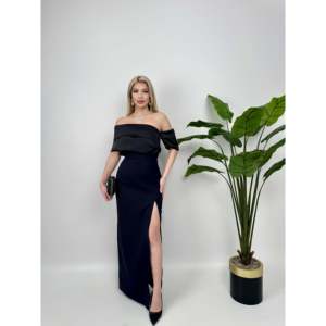 Vestido Tubo Satinado 1035 con Cintura Natural Colección BUSH - Product Image 2