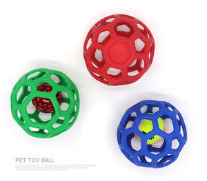 New Arrival High Bouncy Modern Fashion Dog <b>Toy</b> <b>Ball</b> Bell Tennis Hollowed-out Chew Teeth Non-toxic Elastic Interactive TPR <b>Ball</b> - Product Image 6