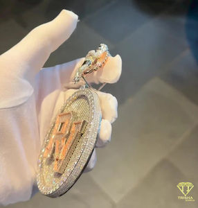 Pendentif Hip Hop glacé pendentif diamants cultivés en laboratoire VVS argent sterling 925 bijoux faits à la main - Product Image 2