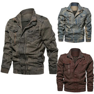 Veste en jean tendance pour hommes, col montant, vêtements d'extérieur décontractés avec style cowboy, veste en jean tendance et décontractée pour hommes - Product Image 6