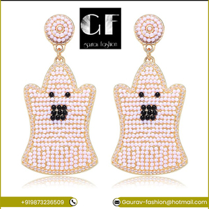 Meilleur prix femmes nouvelle mode bijoux ethniques fait à la main plaqué or gland boucles d'oreilles long fil de soie cristal strass géométrique - Product Image 2