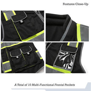 Chaleco de seguridad de tamaño regular, diseño adecuado de fábrica, todos los colores, fabricante al por mayor, chaleco de seguridad reflectante de alta visibilidad para topógrafo - Product Image 5