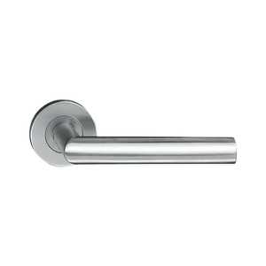 Manija de Puerta de Acero Inoxidable con Roseta Redonda, Ambidiestra, para Puertas de Hotel y Oficina ALLWIN 4209A - Product Image 1