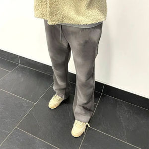 กางเกงวอร์มขาบานทรงใหม่สำหรับผู้ชาย สกรีนโลโก้ได้ ผ้าฝ้ายฟลีซ เอวกลาง ทรงขาบาน สไตล์สตรีทแวร์ลำลอง - Product Image 5
