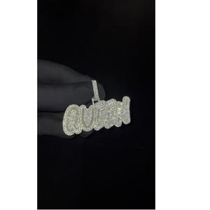 Colgante de Diamantes de Alta Gama Estilo Hip Hop con Piedras de Moissanita para Mujer, Ideal para Regalo de Aniversario, Venta al Por Mayor - Product Image 1