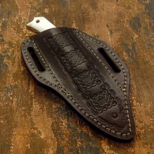 High Quality OEM 100% Factory Handmade 2023 Factory Rich Grain Pancake Style Leather <b>Sheath</b> <b>for</b> Fix Blade <b>Knives</b> - Product Image 4