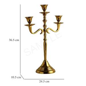 Porte-bougie en métal de luxe unique, décoration romantique pour dîner aux chandelles, décoration de mariage, support de bougie - Product Image 3