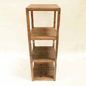 Étagère en bois rustique à quatre niveaux, faite à la main, durable, pour le rangement et la décoration à la maison - Product Image 5
