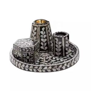 Mother of Pearl Inlay Mubkhar <b>Box</b> with <b>Matching</b> Tray Luxury Handmade Bakhoor Burner Madkhan Set for Arabic Home Decor, Gifting - Product Image 5