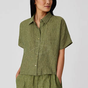 ชุดเสื้อผ้าคอตตอนเข้าคู่กับเสื้อเชิ้ตและกางเกงขายาวสำหรับผู้หญิงชุดฤดูใบไม้ผลิ - Product Image 3