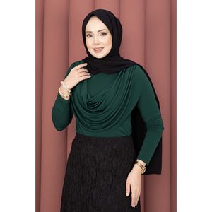 Hauts en tricot drapé pour femmes Sandy Body Emerald, design élégant et féminin - Product Image 3