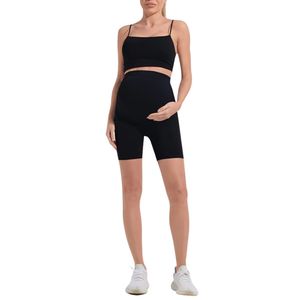 Conjunto de 2 Piezas de Maternidad para Mujer al por Mayor, Sujetador y Pantalones Cortos de Cintura Alta, Ropa de Yoga para Embarazo - Product Image 1