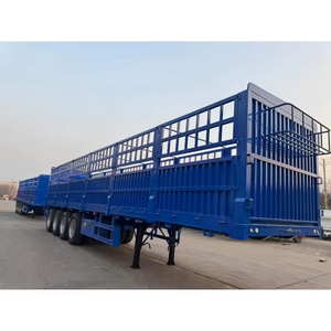 Remolque de Acero Azul de 4 Ejes para Ganado, Semirremolque con Vallas Altas para Transporte de Ganado, Capacidad de Carga de 20001-25000 kg - Product Image 4