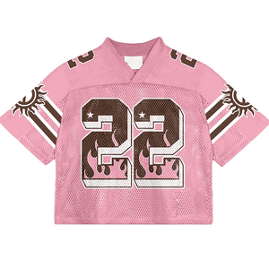 Camiseta Deportiva Personalizada de Fútbol Americano, 100% Poliéster, Transpirable, Antibacteriana, Cuello en V, Secado Rápido, Manga Corta, Sublimación - Product Image 6