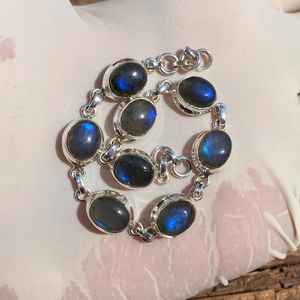 Blue Flash Labradorite <b>Bracelet</b> 925 Sterling Silver <b>Adjustable</b> Gemstone Handmade Unique Fashion Jewelry Gift For Women <b>Men</b> - Product Image 3