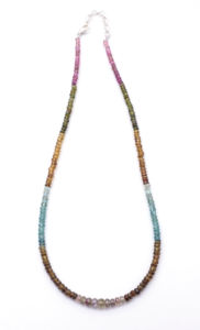 สร้อยคอลูกปัดทัวร์มาลีนหลายสีธรรมชาติที่สง่างามสำหรับผู้หญิงเครื่องประดับแฟชั่นทำด้วยมือขายส่ง - Product Image 2