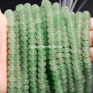 Perles en forme de rondelle de quartz d'aventurine verte naturelle de qualité AAA perles de pierres précieuses lisses de 8mm pour l'artisanat de fabrication de bijoux Chakra - Product Image 4