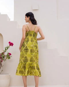 Indian Hand <b>Block</b> Cotton Short Sweet V-neck Sleeveless Bride Wedding Gift Summer Floral <b>Print</b> Casual Dress for Girls - Product Image 4