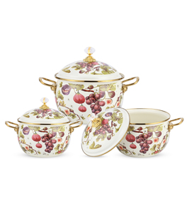 Men canh nồi <span class=keywords><strong>Set</strong></span> với bìa Dome nắp và Vàng xử lý hoa thiết kế nhà bếp chậu và chảo - Product Image 5