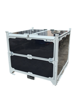 Cage de transport en acier thermolaqué robuste, taille personnalisée, empilable, pliable, verrouillable, pour usage industriel, capacité 500 kg