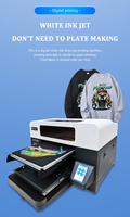 Imprimante à plat UV A3 automatique avec caméra CCD, machine d'impression directe sur vêtement pour t-shirt, tissu, logo, conception personnalisée