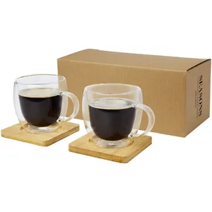 Juego de 2 tazas de vidrio Manti, merchandising sostenible - Product Image 1
