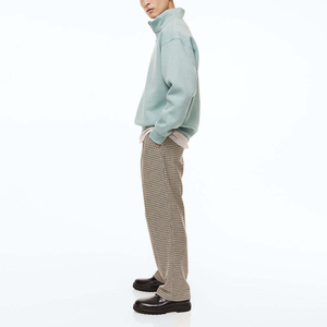 Pull décontracté à manches longues pour homme, demi-zip, hiver, chaud, écologique, respirant, polyester/coton, couleur unie, teinture unie, haute qualité - Product Image 4