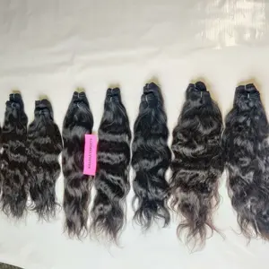 Ham işlenmemiş paket kamboçyalı manikür hizalanmış doğal renk saç siyah kadın peruk
