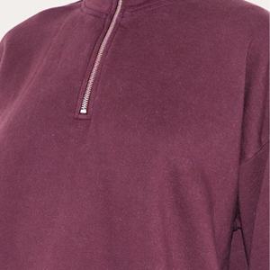 <b>Women</b> <b>Half</b> <b>Zip</b> Sweatshirt Oversized Pullover Loose Fit Warm <b>Fleece</b> High Neck Top OEM Factory Custom Logo Wholesale Casual Wear - Product Image 2