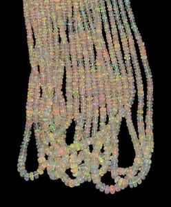 Cuentas Rondelle lisas de ópalo de fuego etíope 3,5-5mm hebra de ópalo Natural cuentas sueltas de piedras preciosas para joyería collar Fabricación de pulseras - Product Image 3