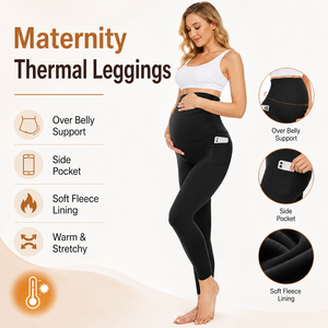 Pantaloni Capri per Donne in Gravidanza Taglie Forti con Vita Rinforzata, Leggings Lunghi alla Moda per l'Inverno - Product Image 1