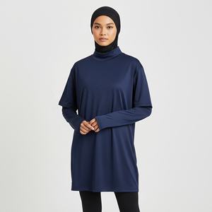 Haut de sport modeste pour femmes musulmanes - UPF50+ 100% polyester, épaules tombantes, manches longues pour le fitness/yoga/entraînements en salle de sport en extérieur - Product Image 1