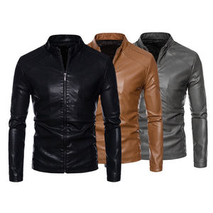 Veste en cuir en peau de mouton pour hommes de haute qualité personnalisée en gros col montant différents Styles couleurs cuir enduit - Product Image 6