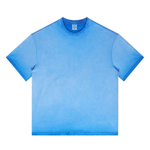 260 gramos 100% algodón mujeres hombres hombro caído Vintage piedra ácido lavado camisetas Unisex camiseta personalizada de gran tamaño para hombres camiseta - Product Image 1