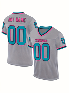 Maillot d'entraînement de football américain personnalisé FEROCIOUS CLOTHING, rouge, en maille, col en V, manches courtes, respirant, antibactérien, léger - Product Image 4